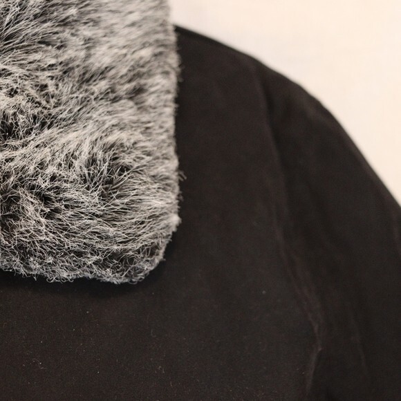 Esprit Black Down Filled Coat Warm Winter Coat Faux Fur Collar Removable Collar - Picture 4 of 12